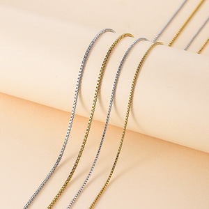 Hip Hop aragosta catenina catena scatola in acciaio inox <span class=keywords><strong>argento</strong></span> oro quadrato perla Extender catena lunga catena sottile collana a catena - Product Image 1