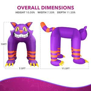 Arco Inflable Gigante de PVC/Nailon con Forma de Gato Negro con Cabeza Animada para Decoración de Halloween al Aire Libre - Product Image 6