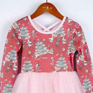 Abiti Vintage per Bambini, Vendita all'Ingrosso, Vestiti da Festa a Maniche Lunghe per Bambine, Abito Natalizio Rosso per Bambini - Product Image 3