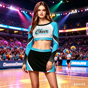Uniformes de cheerleading personnalisés en gros, directement de l'usine, avec strass scintillants, tenues de cheerleader professionnelles bon marché pour les équipes - Product Image 1