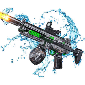 Vente en gros de pistolets à eau électriques rechargeables pour enfants Big <span class=keywords><strong>Mp5k</strong></span> avec flamme sur la bouche, pistolet à eau transparent en plastique de haute qualité - Product Image 1