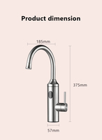 220v 230v En Acier Inoxydable Instantané Chauffe-Eau Électrique Robinet Eau Chaude 360 Degrés Led Robinet