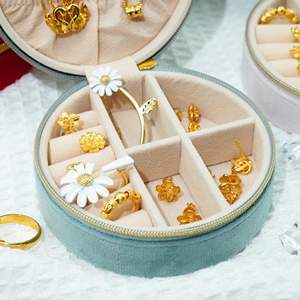 Joyero de joyería al por mayor instock joyero redondo negro estilo chino joyero logo negro - Product Image 4