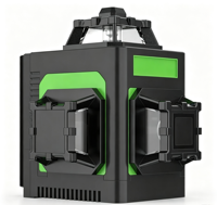 Niveau laser vert portable avec projection de lignes croisées auto-nivelantes, trépied, support magnétique et étui de transport pour la construction