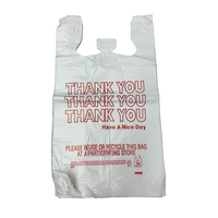 Sacs de courses en plastique biodégradables personnalisés avec poignées en forme de t-shirt pour supermarché, sacs de remerciement