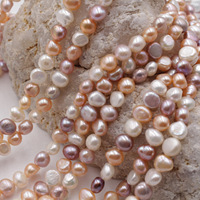 Perles d'eau douce naturelles en gros HBJC, perles irrégulières de 6-7 mm pour la fabrication de bijoux, perles baroques