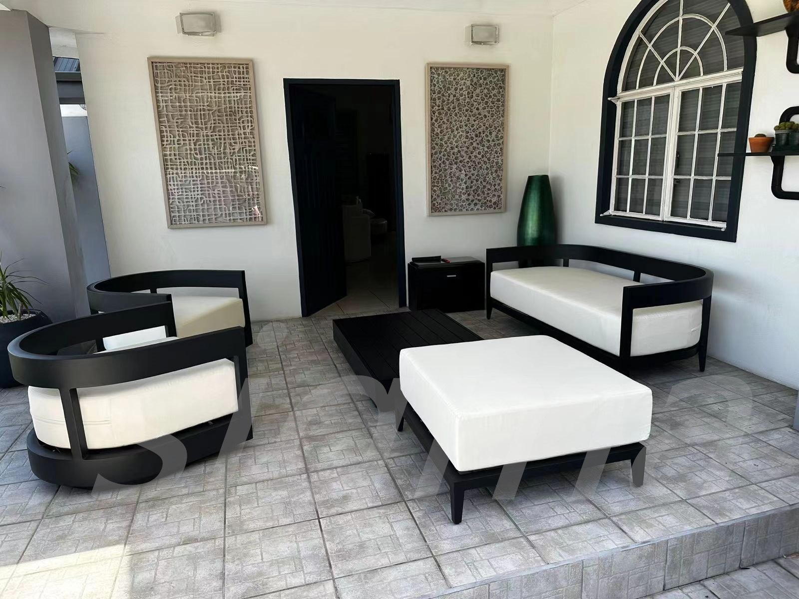 New Design Patio Outdoor Furniture All Weather Aluminum Outdoor Garden Fabric Sofa