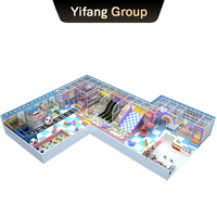 معدات ملعب داخلي على شكل حرف Z من YiFang YF-145 بتصميم قوس قزح مع حوض كرات وزلاقات ناعمة من السبائك/المعدن - أكثر من 100 قطعة بالجملة