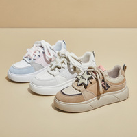 Nouvelles Chaussures Blanches Tendance 2024 en Maille Respirante, Style Coréen, à Semelle Épaisse et Rehaussée, Décontractées et Sportives pour Femmes