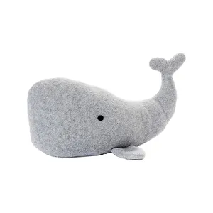Personalizado cinza macio baleia jubarte pelúcia brinquedo baleia animal recheado