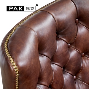 Fabriek Directe Verkoop Klassieke Antieke Meubels Lederen Stoel Chesterfield Vleugelstoel Voor Woonkamer En Sigarenkamer - Product Image 5