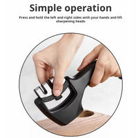 Aiguiseur de couteaux professionnel manuel YuShu en acier inoxydable et plastique, multi-grains, 3 étapes, en céramique diamantée, écologique pour cuisine