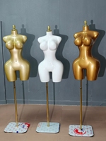 Tragbare Leichtgewichtige Weibliche Torso-Schaufensterpuppe mit Goldfarbenem Metallständer, Ideal für Modedesign-Studios