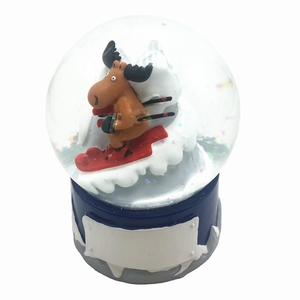 Palle di Vetro Glitterate Natalizie con Orso e Cervo, Globi di Neve con Animali 65 mm 80mm 10mm - Product Image 3