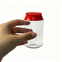 Conteneur en plastique PET transparent en forme de canette de soda, avec bouchon à vis, pot à bonbons, pour noix, friandises, petits cadeaux