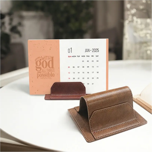 New Design Pu Leather Stand Calendar 2026 New Year Gifts Promotion Planner Desk Calendars for Prayer