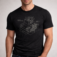 Streetwear personnalisé à marque privée, en coton épais tricoté long et surdimensionné, avec impression numérique graphique de plans d'ingénierie mécanique