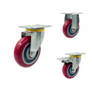 Mittelgroße Rote PP 5-Zoll 125mm Vollgummi-Transportrolle mit einer Tragfähigkeit von 150kg für Handwagenräder - Product Image 2