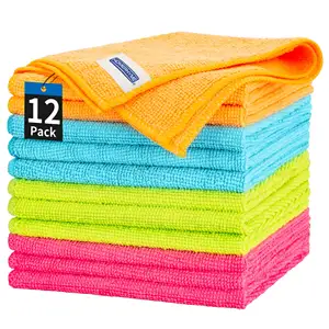 Panos de limpeza de microfibra personalizados, toalhas de limpeza laváveis, pano de lavagem reutilizável, toalha de microfibra para cozinha, carro e escritório