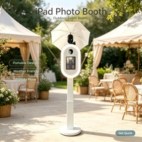 Stand de cabine photo téléphonique lumineux à LED de style moderne, personnalisé en usine, pour livre d'or audio de mariage, décoration d'événements et de fêtes