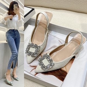 619 nuovo prodotto tacchi per gatti a basso prezzo mezze scarpe 3 colori all'ingrosso alla moda sandali da donna design semplice - Product Image 5