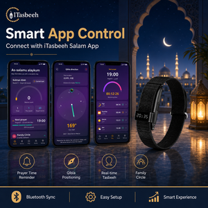 Bracelet connecté Tasbeeh avec écran OLED, longue autonomie et synchronisation avec l'application Podomètre pour les femmes musulmanes au quotidien - Product Image 5