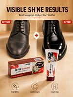 Hei Niu - Betún Compacto Portátil de 70g para Zapatos de Cuero, Color Negro, Fácil de Transportar para Viajes al Aire Libre