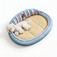 Lit rafraîchissant d'été pour animaux de compagnie, tapis respirant en rotin pour chien et chat, coussin doux lavable pour chiot et chaton, canapé-maison antidérapant et durable