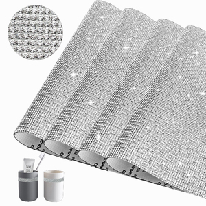 Bling rosa chiaro SS6 cristallo 24x40cm fogli di strass autoadesivi motivo per borse capi <span class=keywords><strong>scarpe</strong></span> - Product Image 5