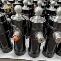 Cylindre hydraulique télescopique multi-étages robuste à montage sur trunnion pour camion benne