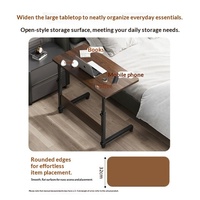 Table de chevet mobile avec plateau relevable réglable, cadre métallique, style minimaliste moderne, bureau d'appoint pour canapé de salon, bureau d'étudiant
