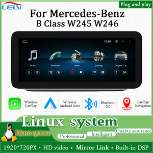 Sistema Linux LELV per <span class=keywords><strong>Auto</strong></span> Mercedes-Benz Classe <span class=keywords><strong>B</strong></span> W245 W246, Lettore Video con Navigazione Carplay, Schermo da 12,3 Pollici, Android <span class=keywords><strong>Auto</strong></span> - Product Image 1