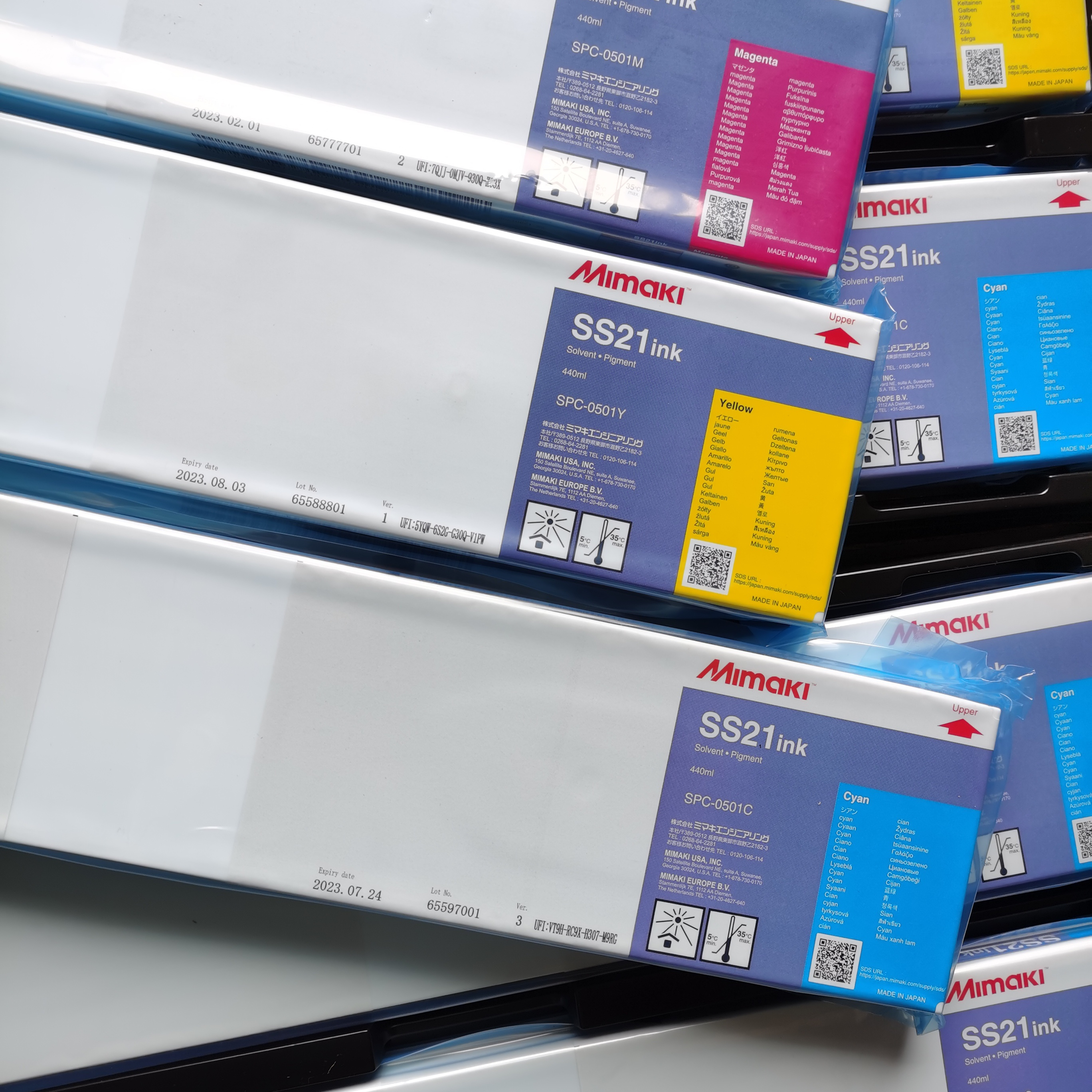 Mimaki SS21 ink 440ml【CMYK 4本セット】 Mimaki SS21 440ml OEM Matched Ink Made in the USA