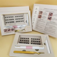 Kit de cils 3D en faux vison pour fabricants de cils, segments de cils en faux vison, faux cils segmentés DIY