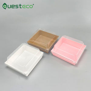 Contenitori Quadrati da Asporto per Fette di Torta Scatole da Panetteria in Carta Kraft per Salumi con Coperchio Trasparente per Dessert, Biscotti, Sandwich - Product Image 3