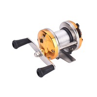 KOMCAMCIS Mini 3.0:1 Ratio 3KG Frein 1BB Moulinet à tambour métallique double aile avant gauche/droite pour la pêche sur glace