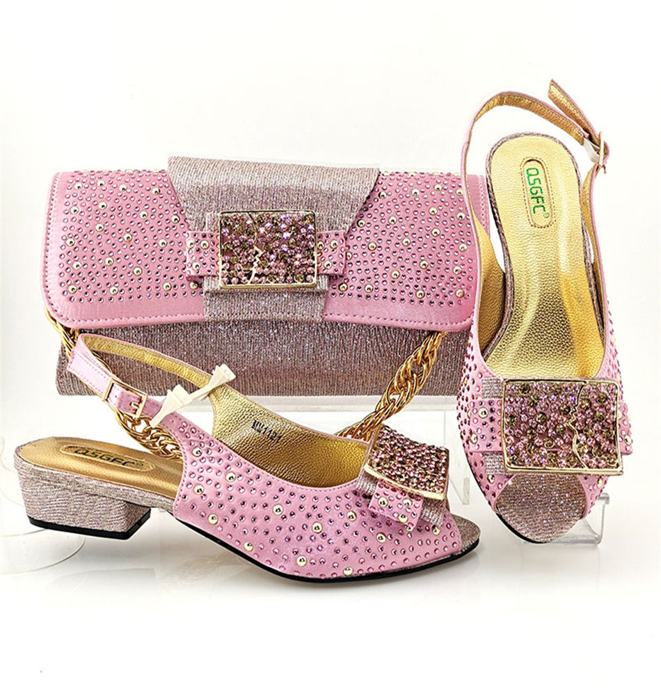 Step into Style with Elegant pink nigeria party shoes bag set 2 for Women's  Fashion Needs, image size:950x1000