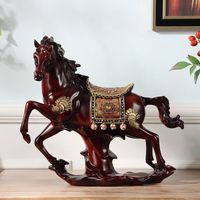 Figurines d'art populaire artistiques en résine époxy sculptées sur mesure en forme de cheval pour la maison, le bureau, le salon - Attraction de richesse Feng Shui