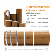 Ruban en fibre de verre PTFE de 0,18 mm avec adhésif silicone, résistant aux hautes températures, pour machine de scellage de sacs en plastique