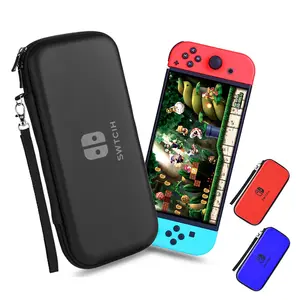 Casing Pembawa Penuh Karet Keras EVA Portabel untuk Aksesori Nintendo Switch Tas Tangan Ritsleting Konsol Game NS untuk Tas N-switch