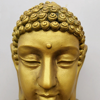 Fontaine de statue de Bouddha classique d'extérieur avec lumière LED, résine résistante aux intempéries, finition naturelle, durable, cascade d'eau au sol