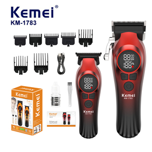 מכונת תספורת לגברים KEMEI Km-1783 Gradient, 7000RPM, 4 מהירויות, להב מתכוונן, אלחוטית, 2000mAh, סט מכונת תספורת מקצועית 2 ב-1, מכשירי CE - Product Image 1