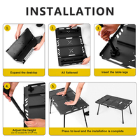 Table de camping pliable portable en gros avec hauteur réglable, idéale pour les voyages et le camping en cour