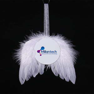 Millantech vraie plume <span class=keywords><strong>blanc</strong></span> Angle aile Festival décoration Sublimation presse impression noël vacances cadeaux - Product Image 2