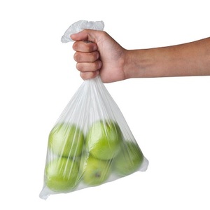 Reusable plastic clear fruit vegetable pouch produce roll bag disposable transparent fruits plastic bag for food sup