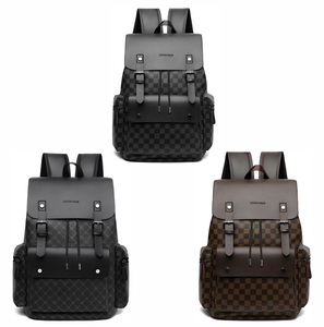 Công suất lớn Ba lô giản dị cho nam giới không thấm nước PU mô hình hình học dây kéo đóng cửa Polyester cho công việc Túi máy tính du lịch - Product Image 2