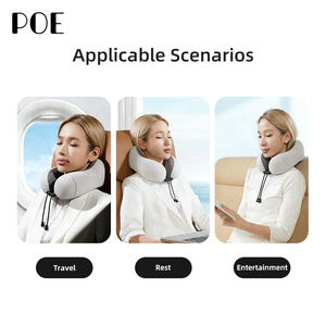 Oreiller de <span class=keywords><strong>voyage</strong></span> ergonomique en mousse à mémoire de forme à récupération lente, personnalisable, portable, respirant et doux pour le soutien du cou - Product Image 2