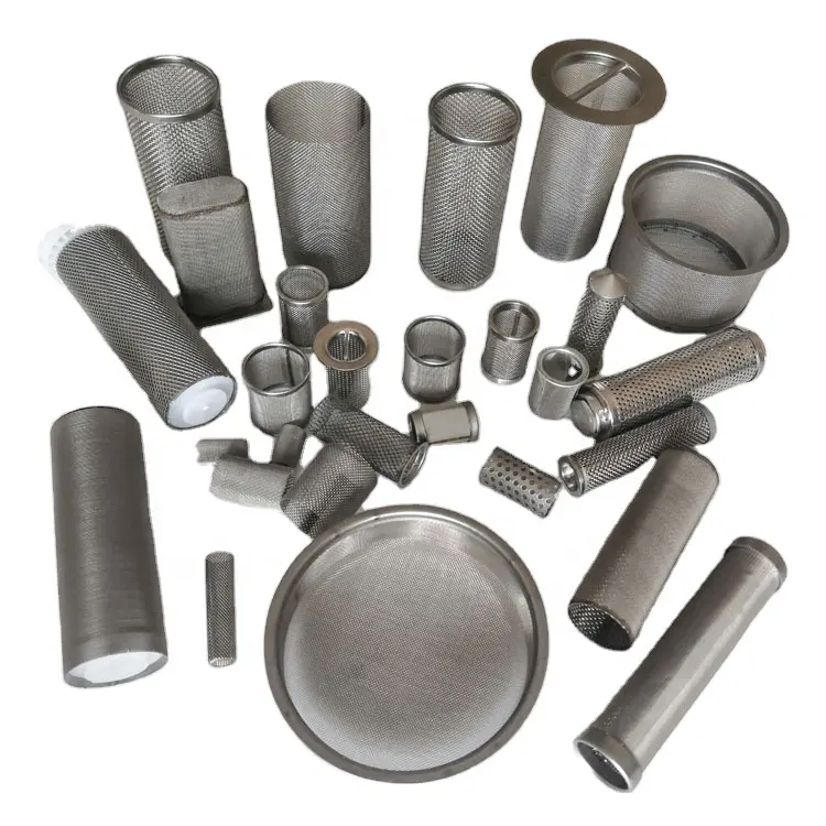 Filtres métalliques en maille d'acier inoxydable, cylindre de filtre perforé, 1 pièce, 304 316
