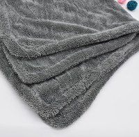 Grande serviette microfibre 50*80CM 1400GSM pour detailing automobile, séchage rapide, double boucle torsadée, technique de tissage en boucle, pour lavage et séchage de voiture