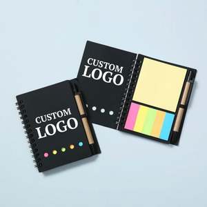 Bloc de Notas Kraft Personalizable con Logotipo Promocional, con Bolígrafo, Notas Adhesivas, Bloc de Notas Espiral, Blocs de Notas Impresos Personalizados con Bolígrafo - Product Image 1